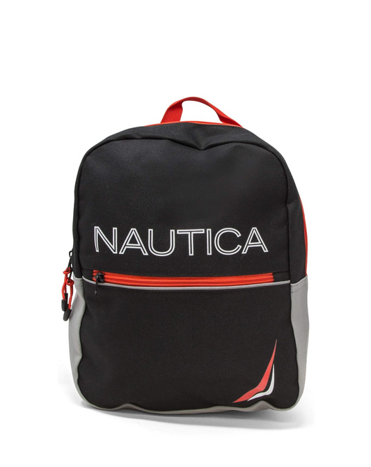Nautica Colorblock Logo Backpack - Black and Red