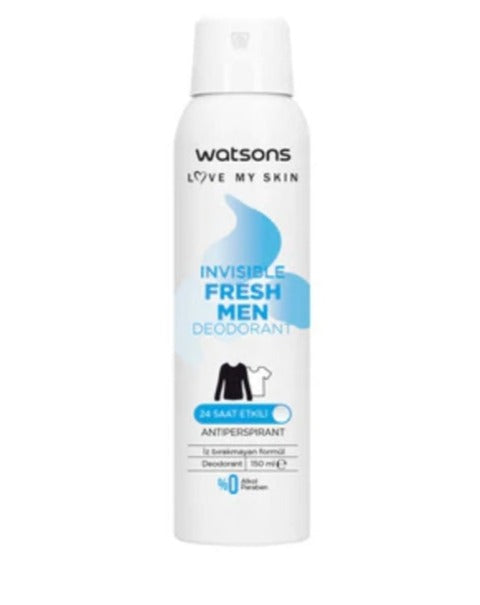 Watsons Fresh Men Deodorant Spray Powder-Free 150ml